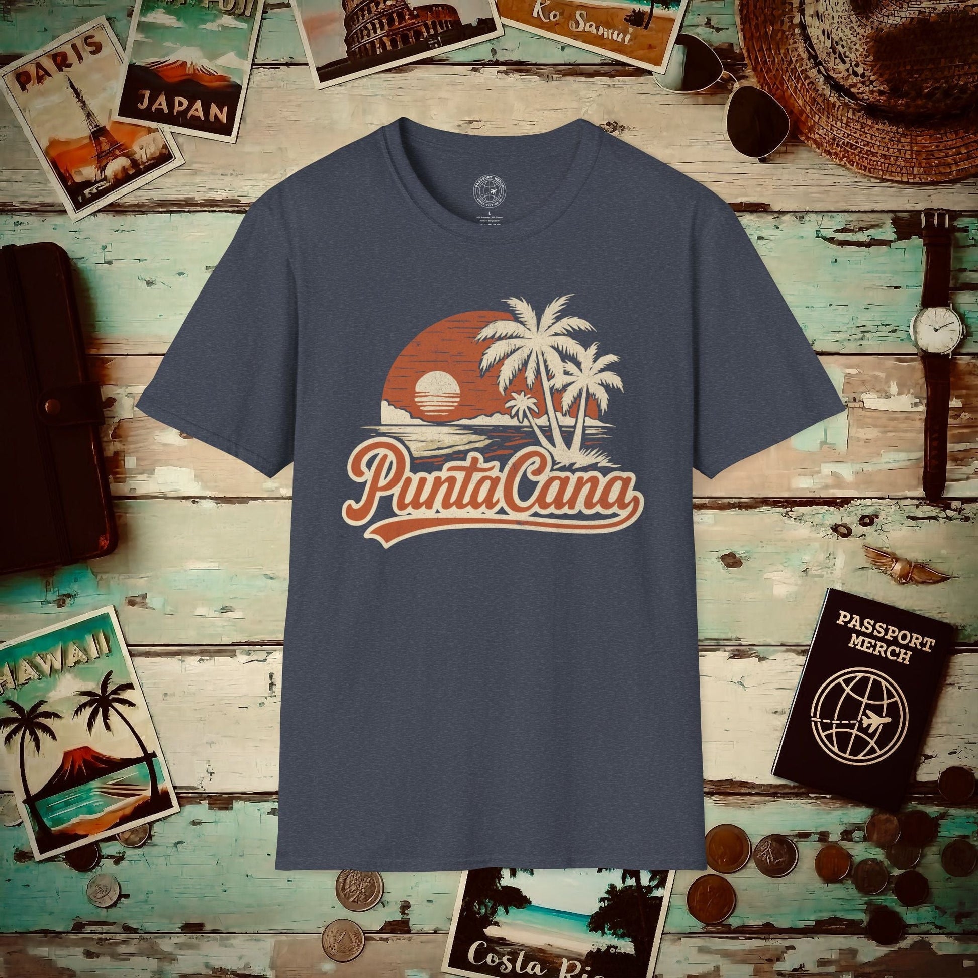 Punta Cana, Dominican Republic - 80's Vintage T-Shirt Heather Navy / S