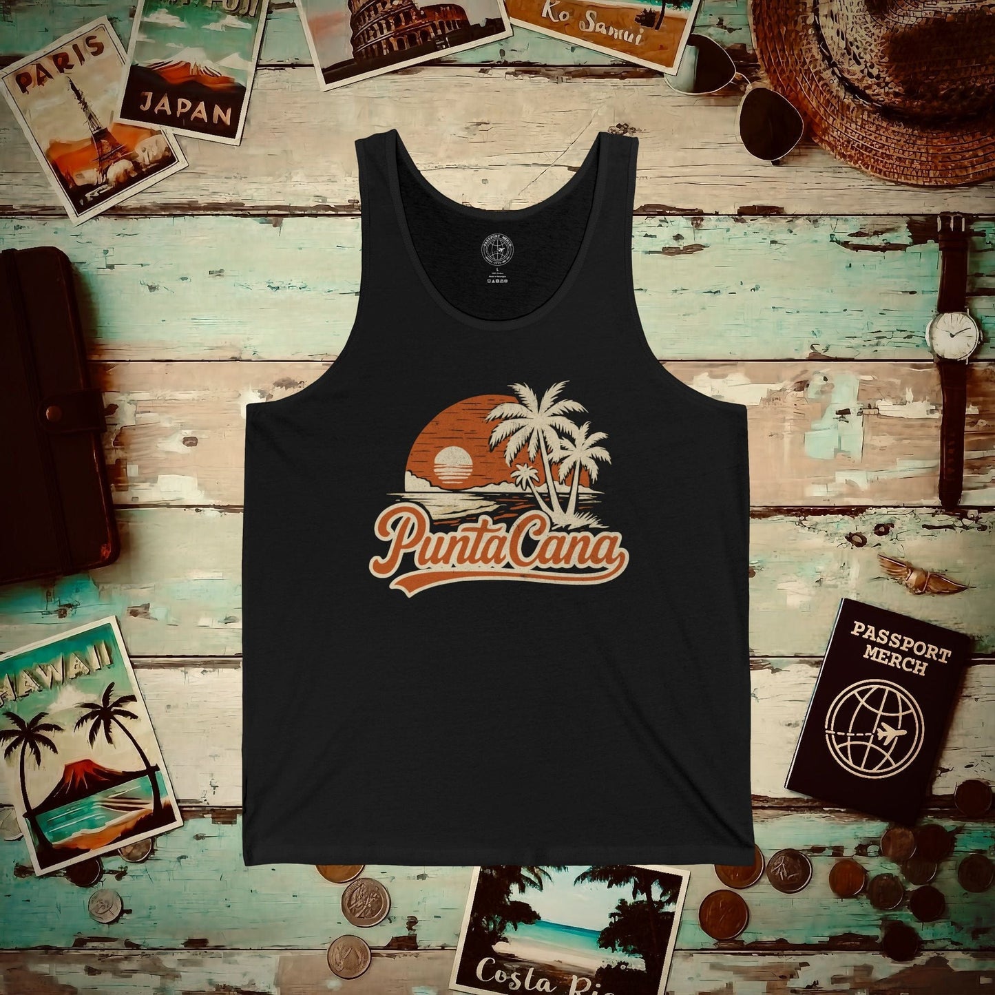 Punta Cana, Dominican Republic - 80's Vintage Tank Top Black / XS
