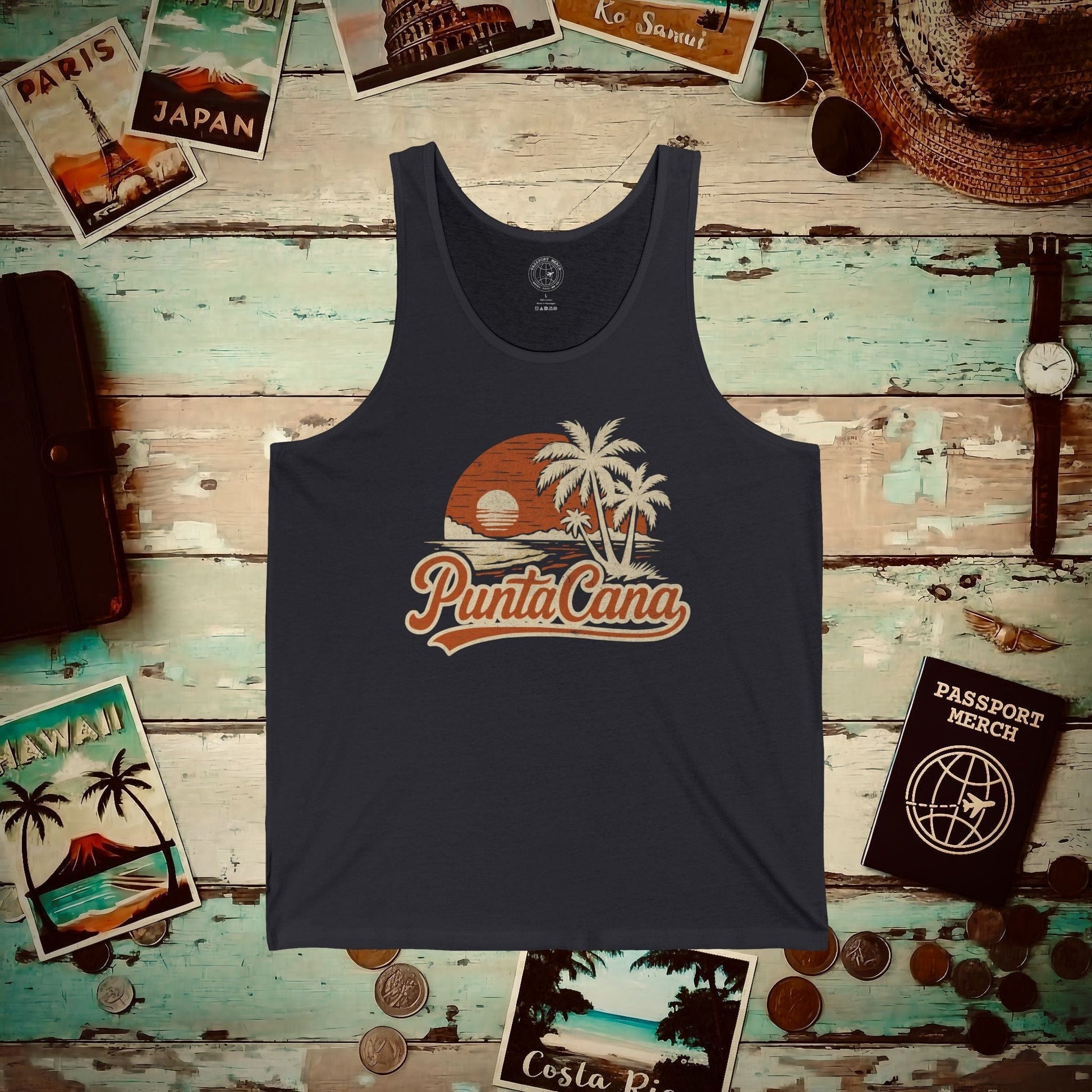Punta Cana, Dominican Republic - 80's Vintage Tank Top Dark Grey / XS