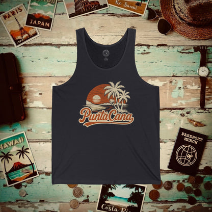 Punta Cana, Dominican Republic - 80's Vintage Tank Top Dark Grey / XS