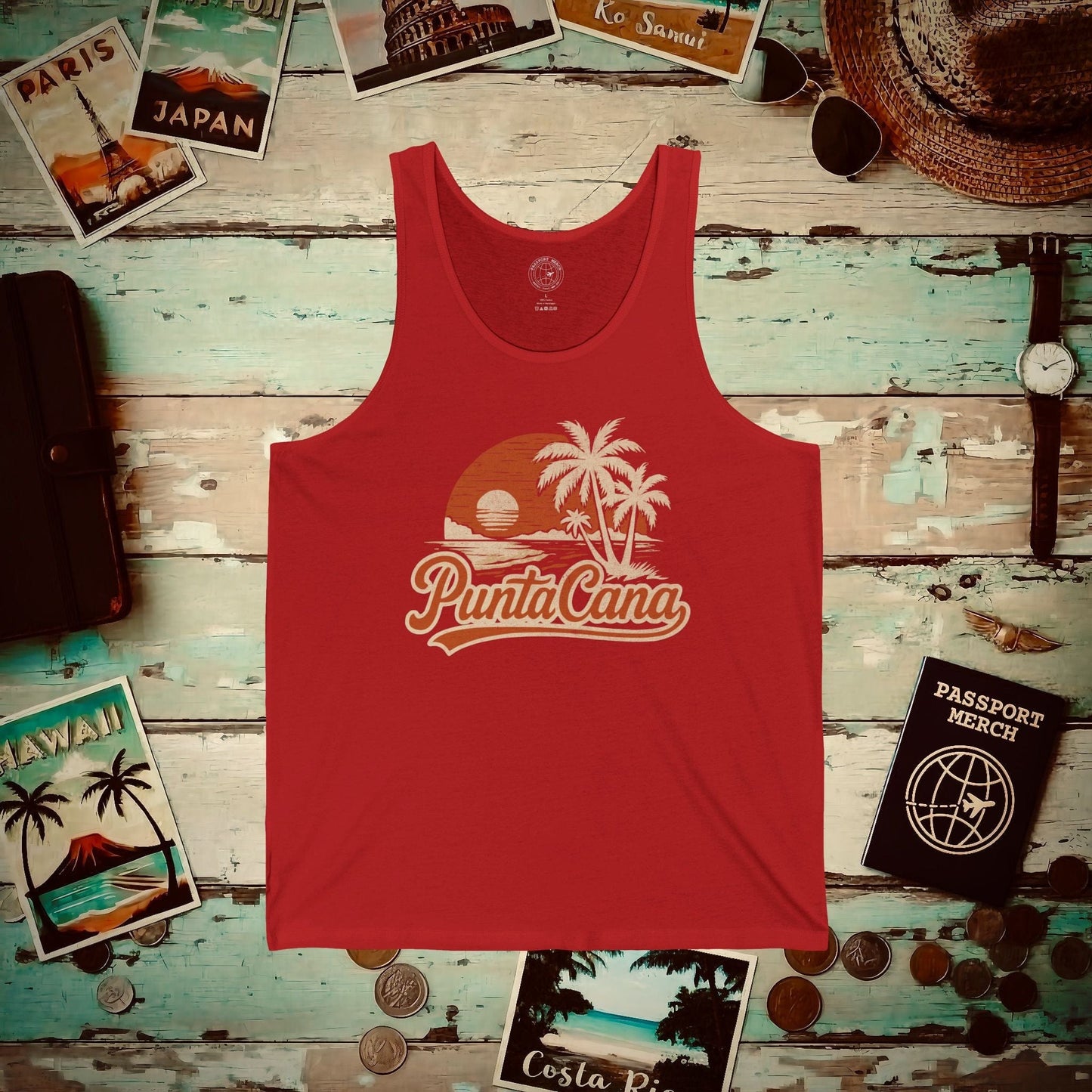 Punta Cana, Dominican Republic - 80's Vintage Tank Top Red / XS