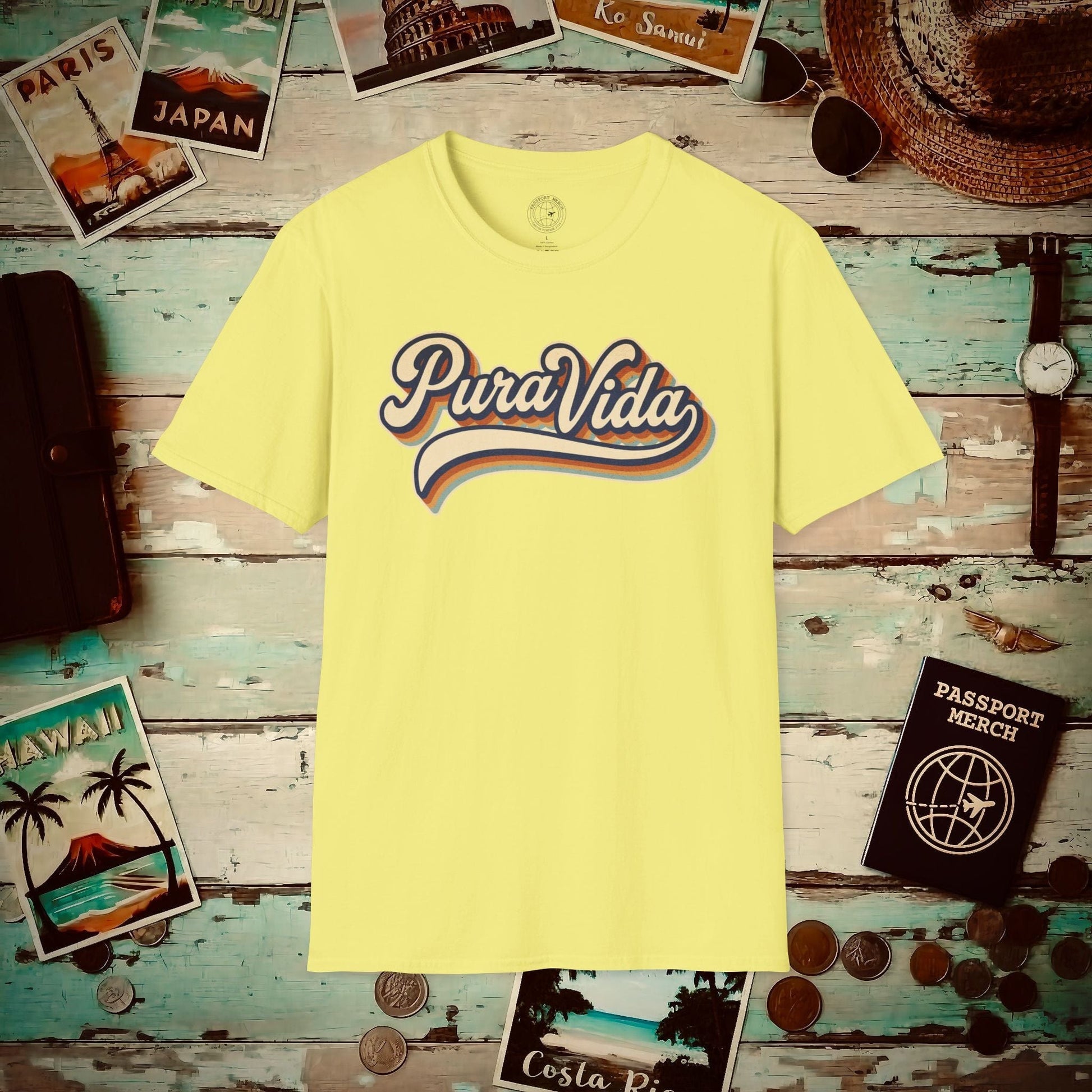 Pura Vida (Classic 70s), Costa Rica T-Shirt Cornsilk / S