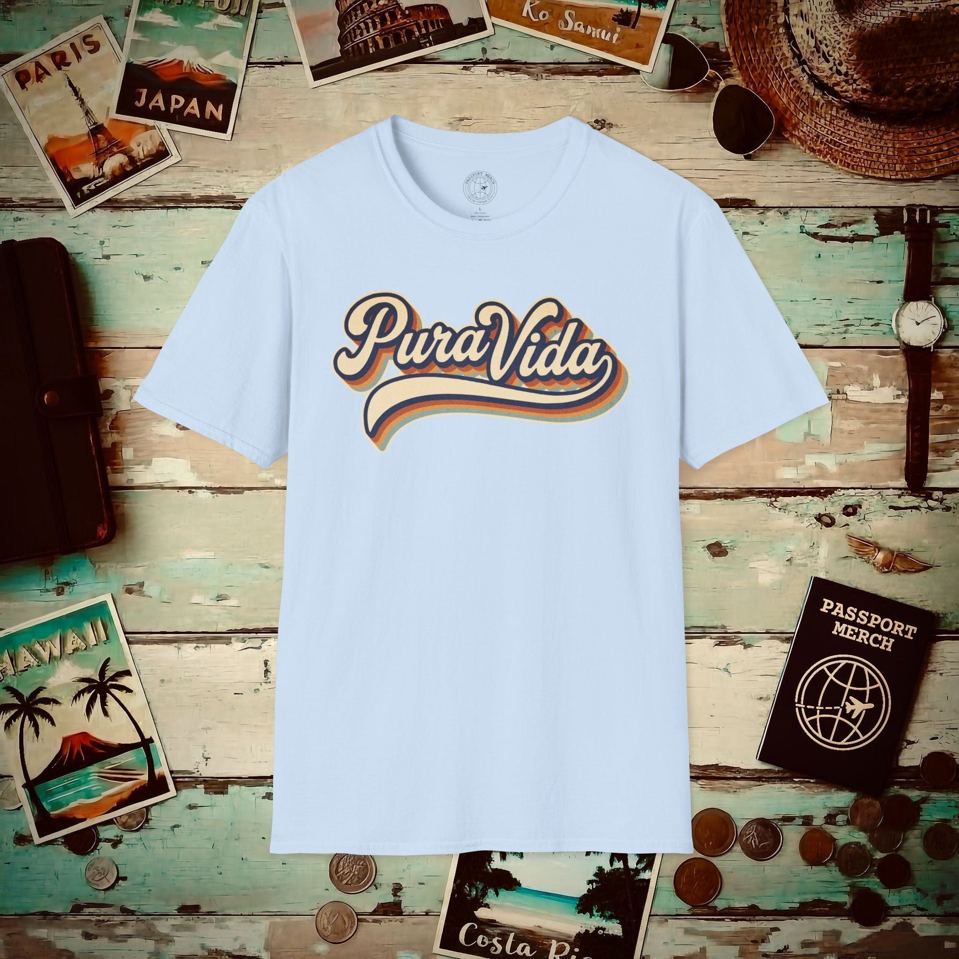 Pura Vida (Classic 70s), Costa Rica T-Shirt Light Blue / S