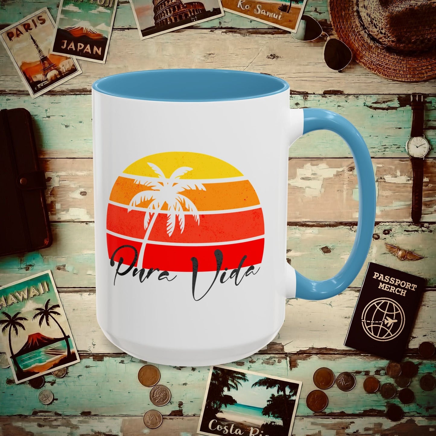 Pura Vida Costa Rica 15oz Mug Light Blue / 15oz