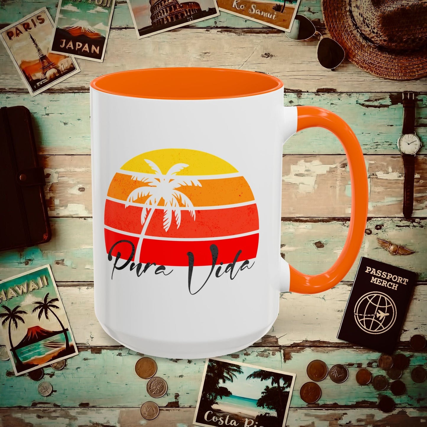 Pura Vida Costa Rica 15oz Mug Orange / 15oz