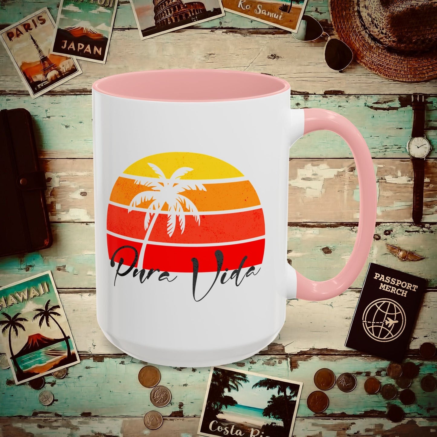 Pura Vida Costa Rica 15oz Mug Pink / 15oz