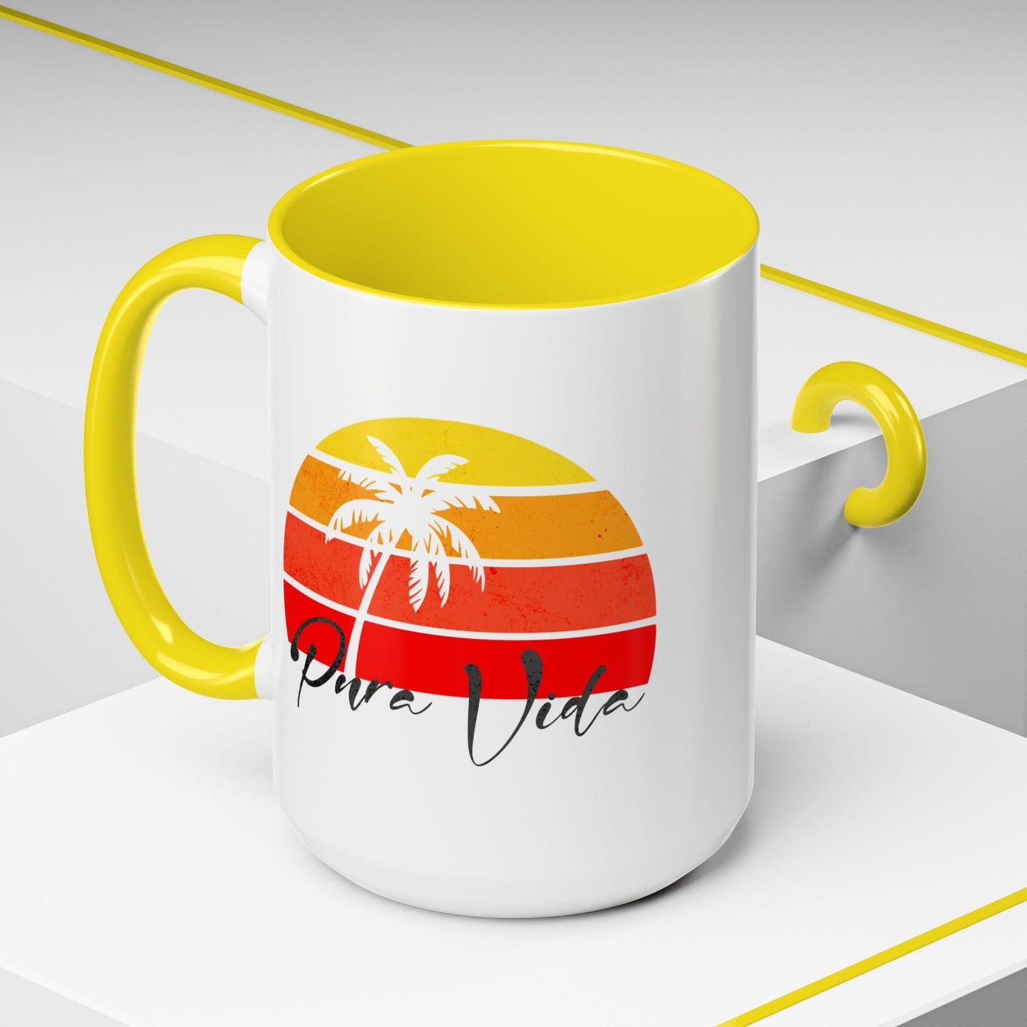 Pura Vida Costa Rica 15oz Mug Yellow / 15oz