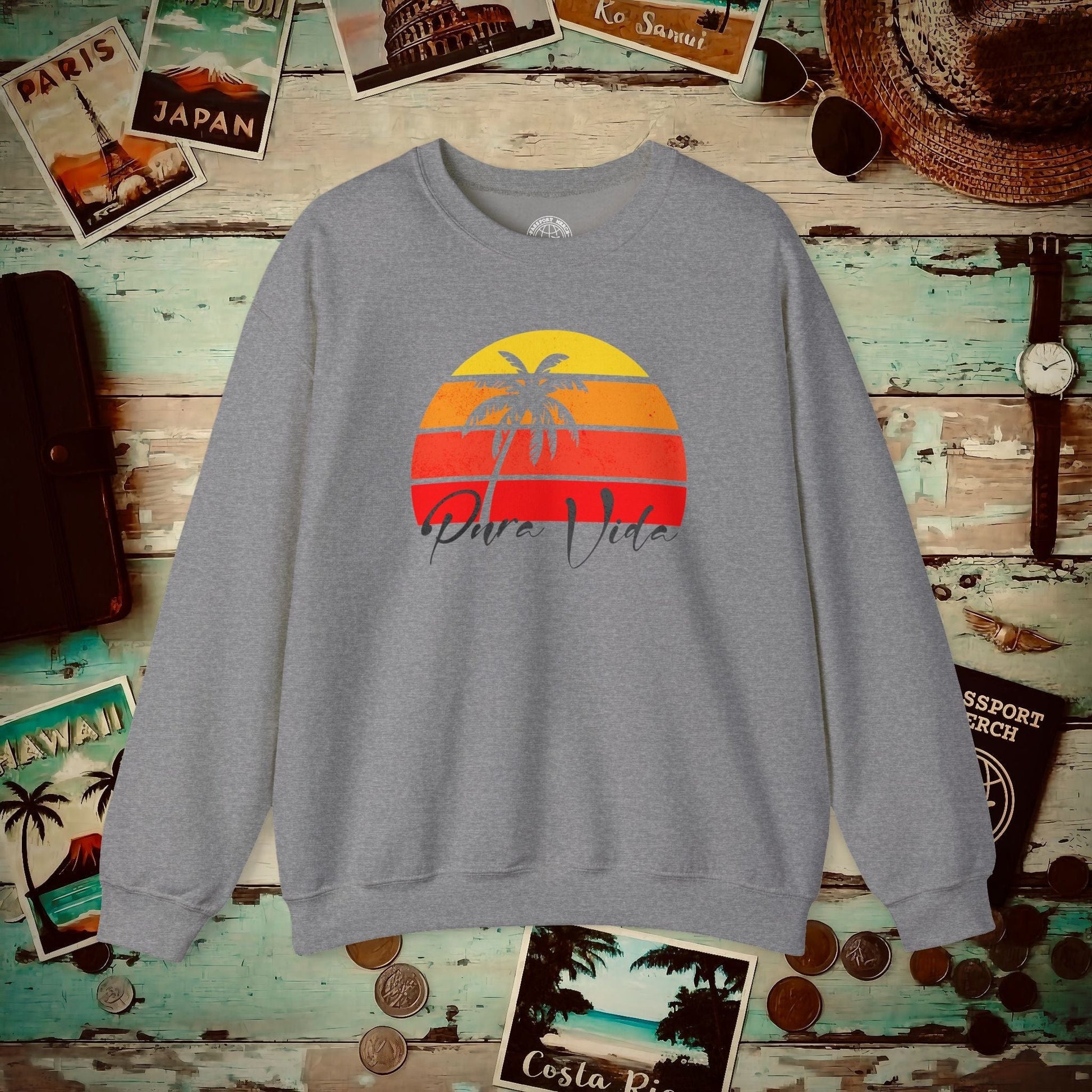 Pura Vida Costa Rica Crewneck Graphite Heather / S