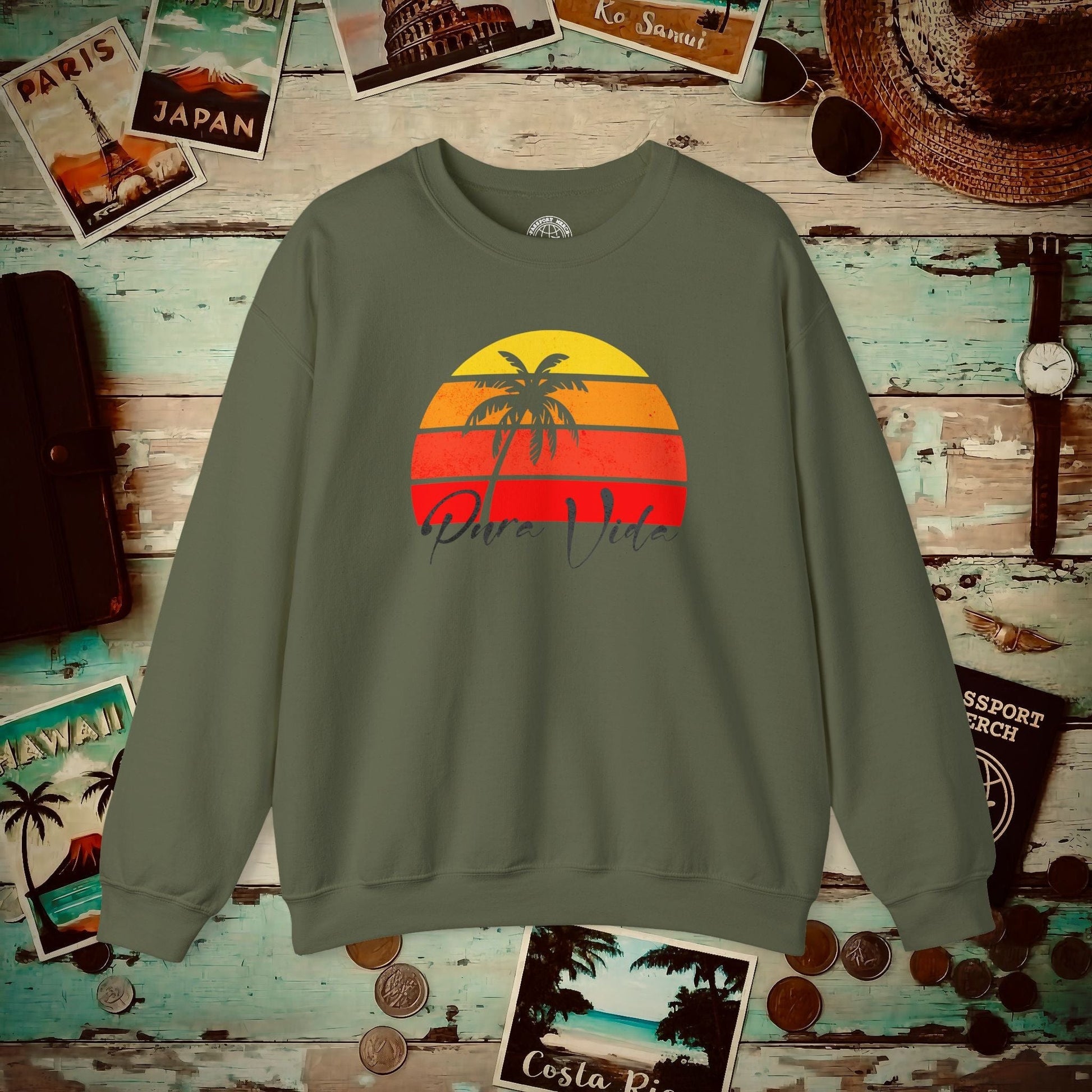 Pura Vida Costa Rica Crewneck Military Green / S