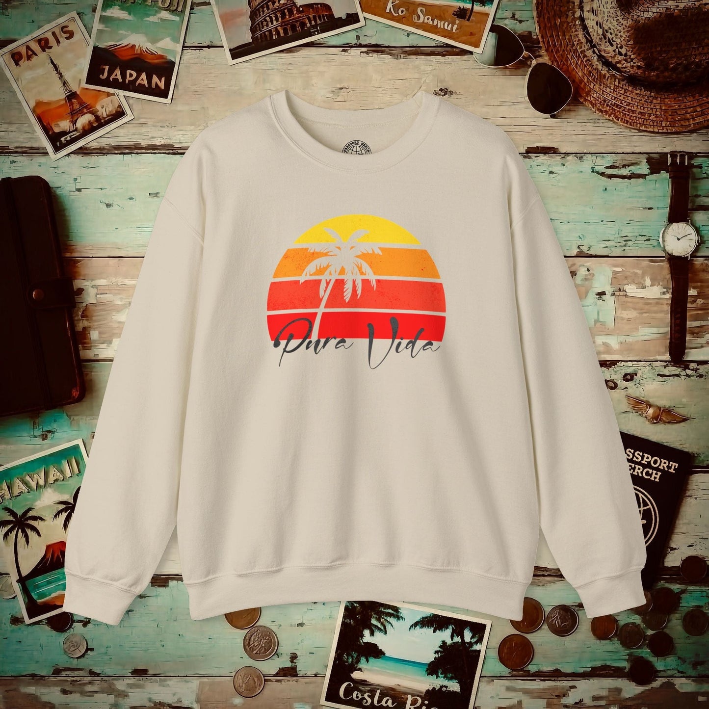 Pura Vida Costa Rica Crewneck Sand / S
