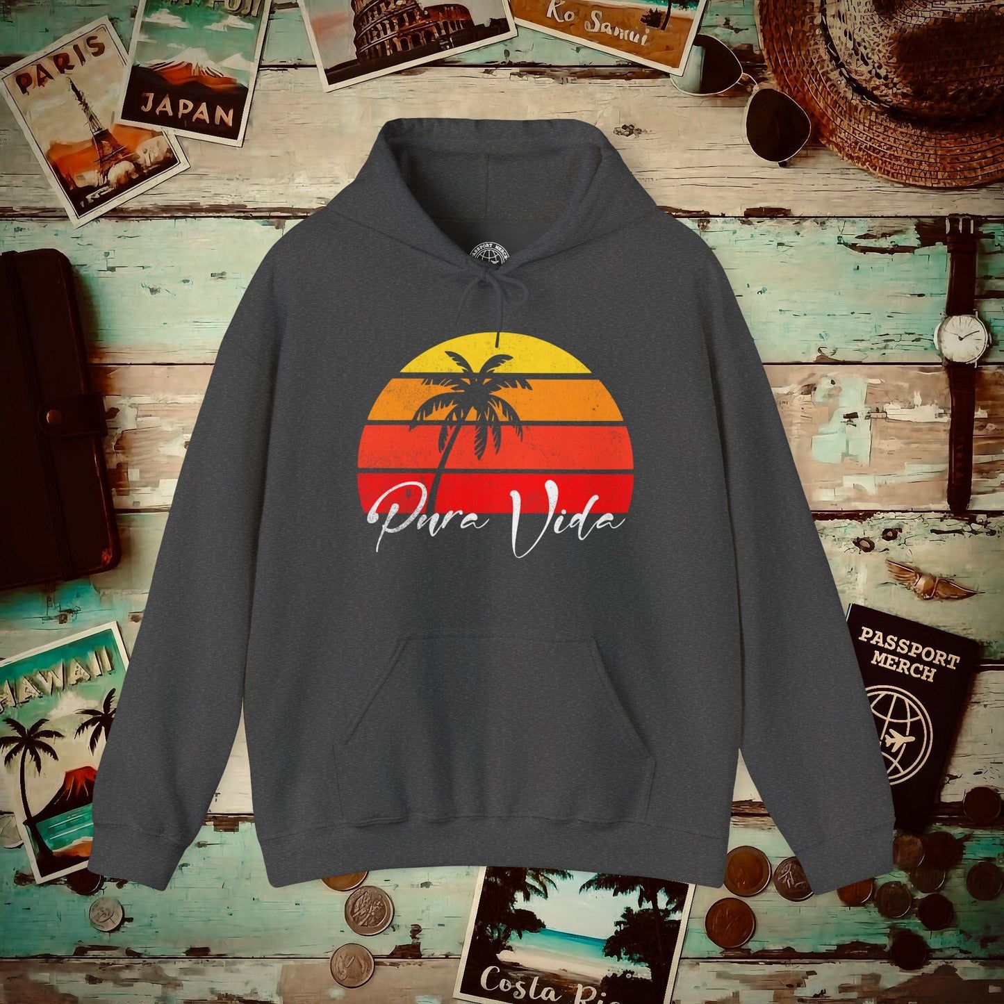 Pura Vida Costa Rica Hoodie Dark Heather / S