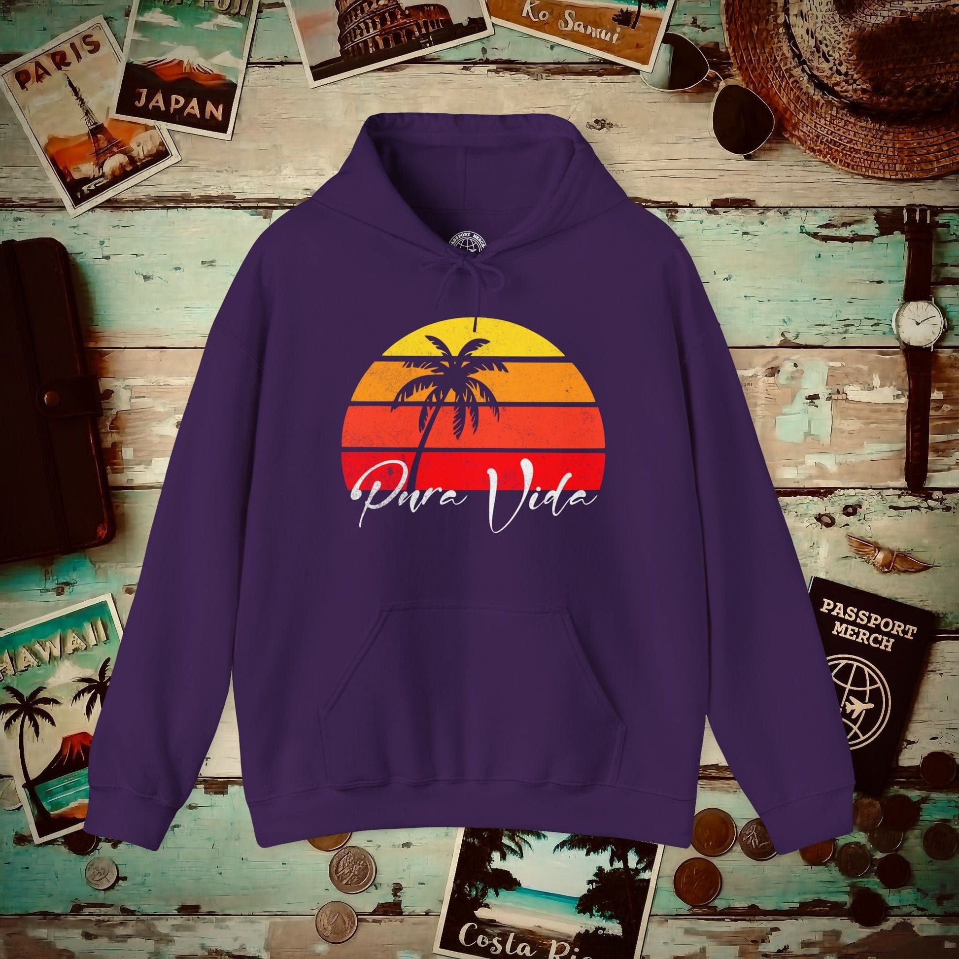 Pura Vida Costa Rica Hoodie Purple / S