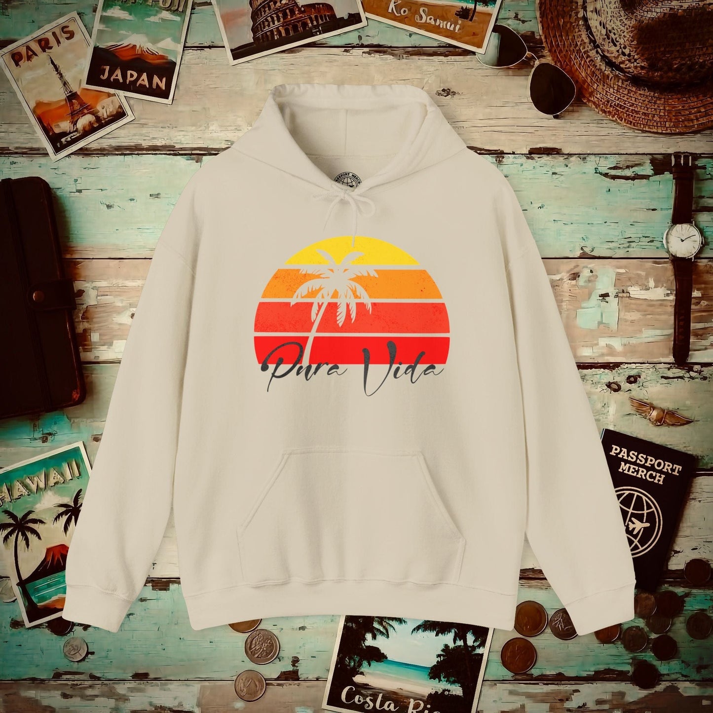 Pura Vida Costa Rica Hoodie Sand / S