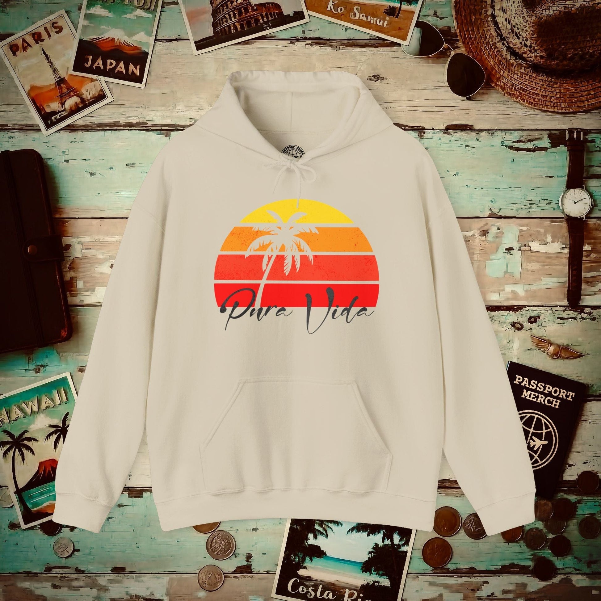 Pura Vida Costa Rica Hoodie Sand / S