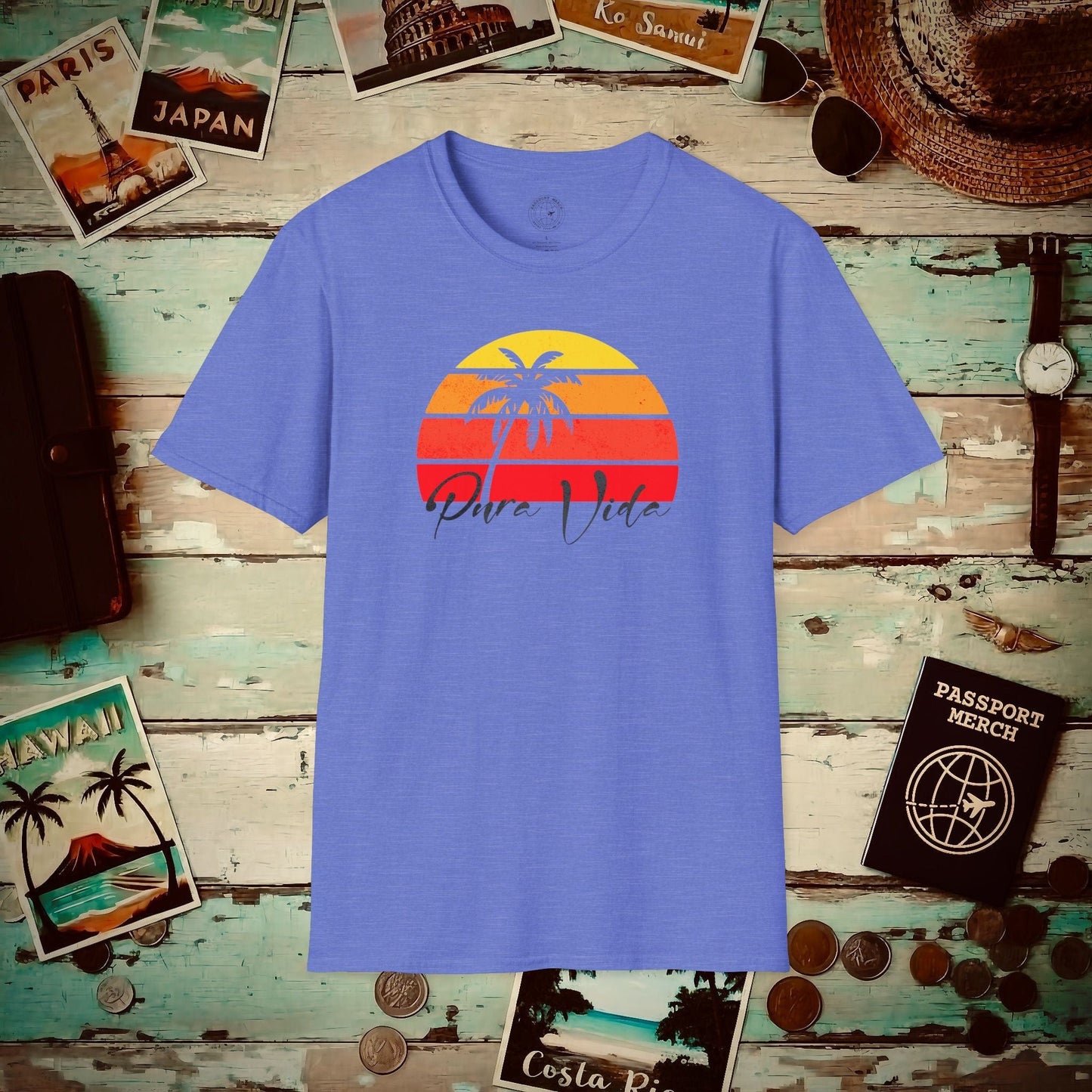 Pura Vida Costa Rica T-Shirt Heather Royal / S