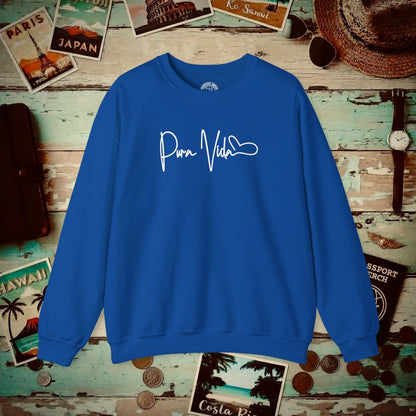 Pura Vida Heart Signature, Costa Rica Crewneck Royal / S