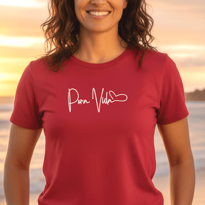 Pura Vida Heart Signature, Costa Rica T-Shirt Red / S
