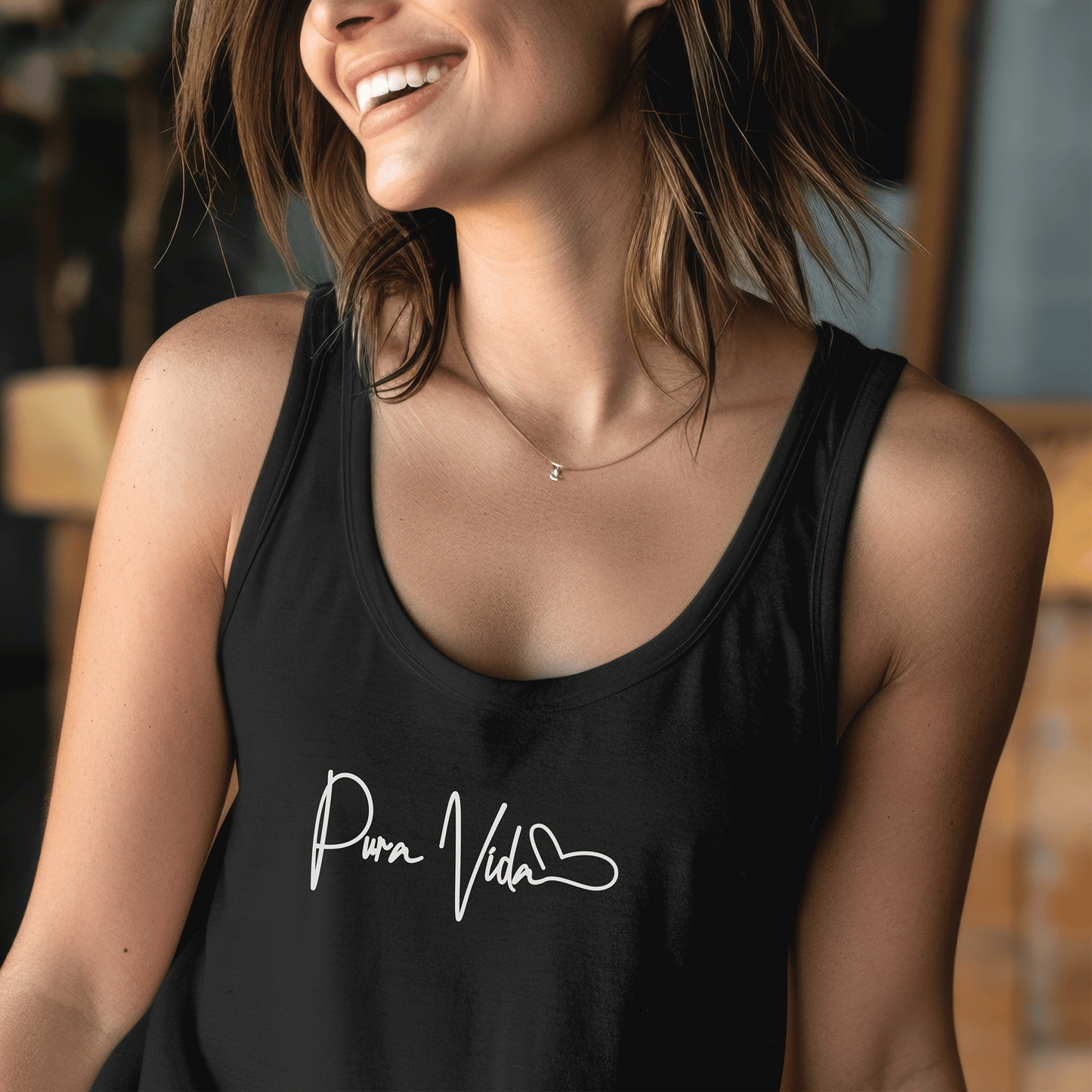 Pura Vida Heart Signature, Costa Rica Tank Top Black / XS
