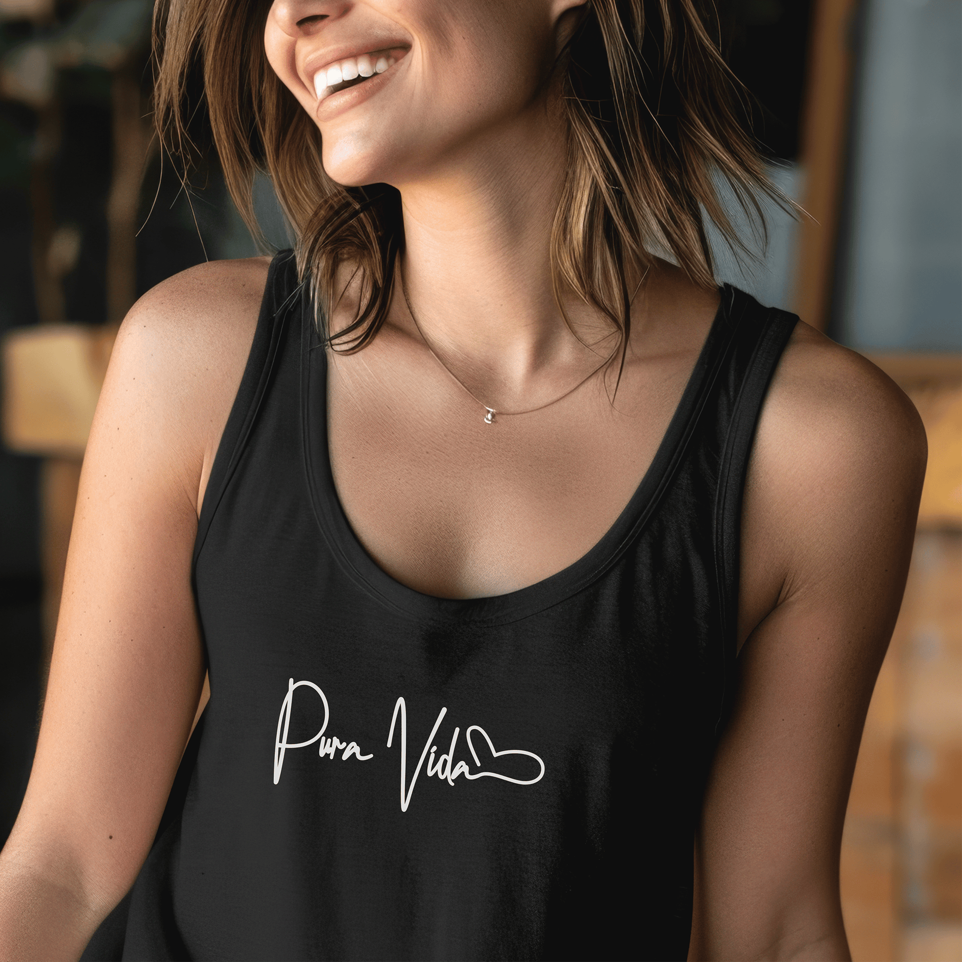 Pura Vida Heart Signature, Costa Rica Tank Top Black / XS
