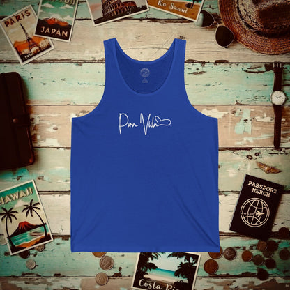 Pura Vida Heart Signature, Costa Rica Tank Top True Royal / XS