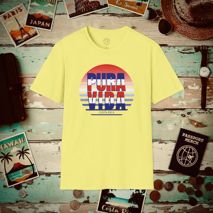 Pura Vida Patriotism Costa Rica Letter Flag T-Shirt Cornsilk / S