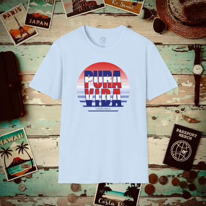 Pura Vida Patriotism Costa Rica Letter Flag T-Shirt Light Blue / S