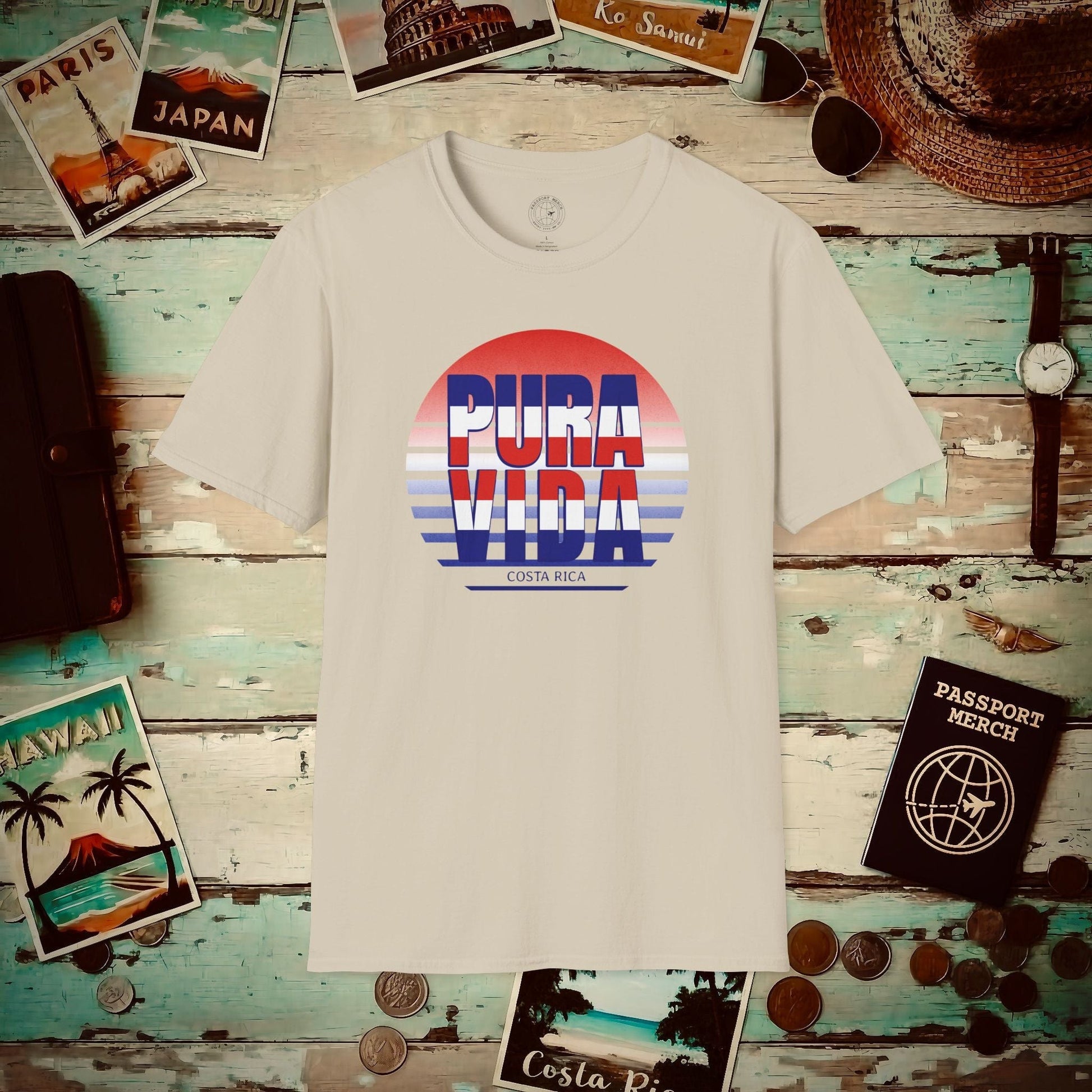 Pura Vida Patriotism Costa Rica Letter Flag T-Shirt Sand / S