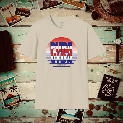 Pura Vida Patriotism Costa Rica Letter Flag T-Shirt Sand / S