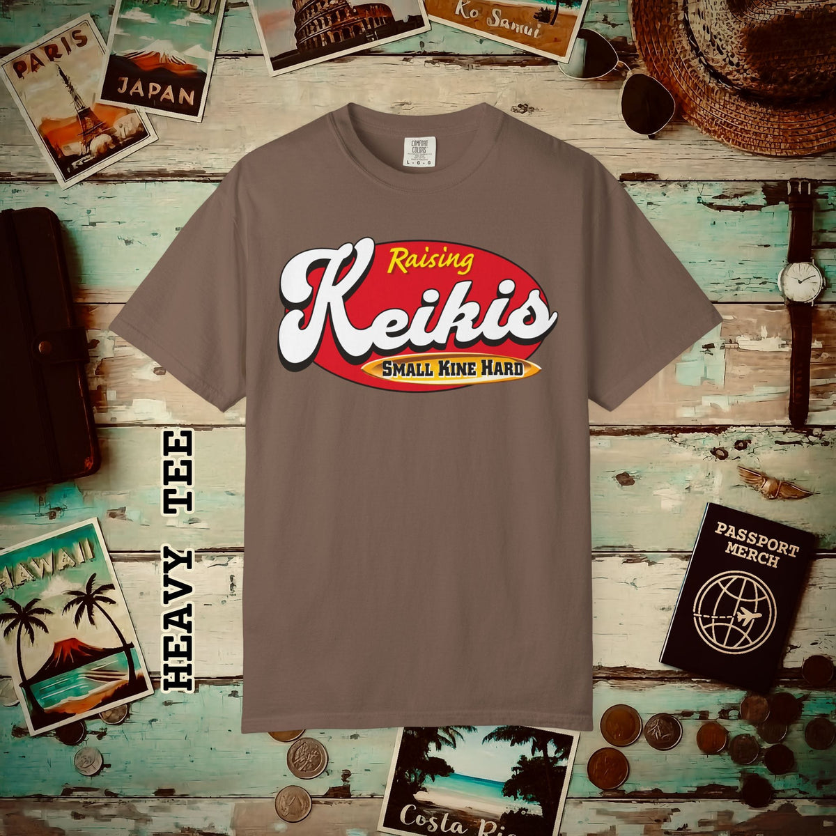 Raising Keikis, Hawaii Heavy Tee Espresso / S