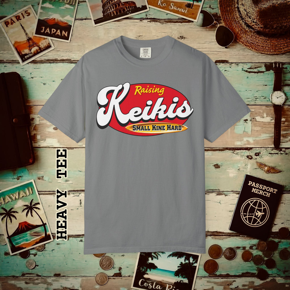 Raising Keikis, Hawaii Heavy Tee Grey / S