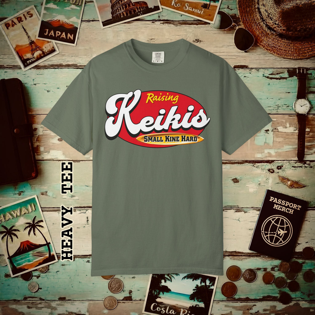 Raising Keikis, Hawaii Heavy Tee Moss / S