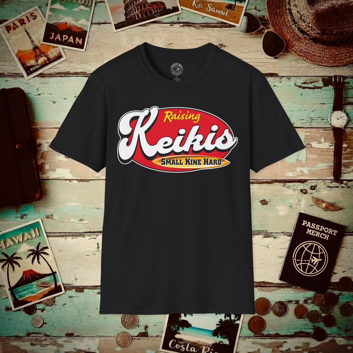 Raising Keikis, Hawaii T-Shirt Black / S