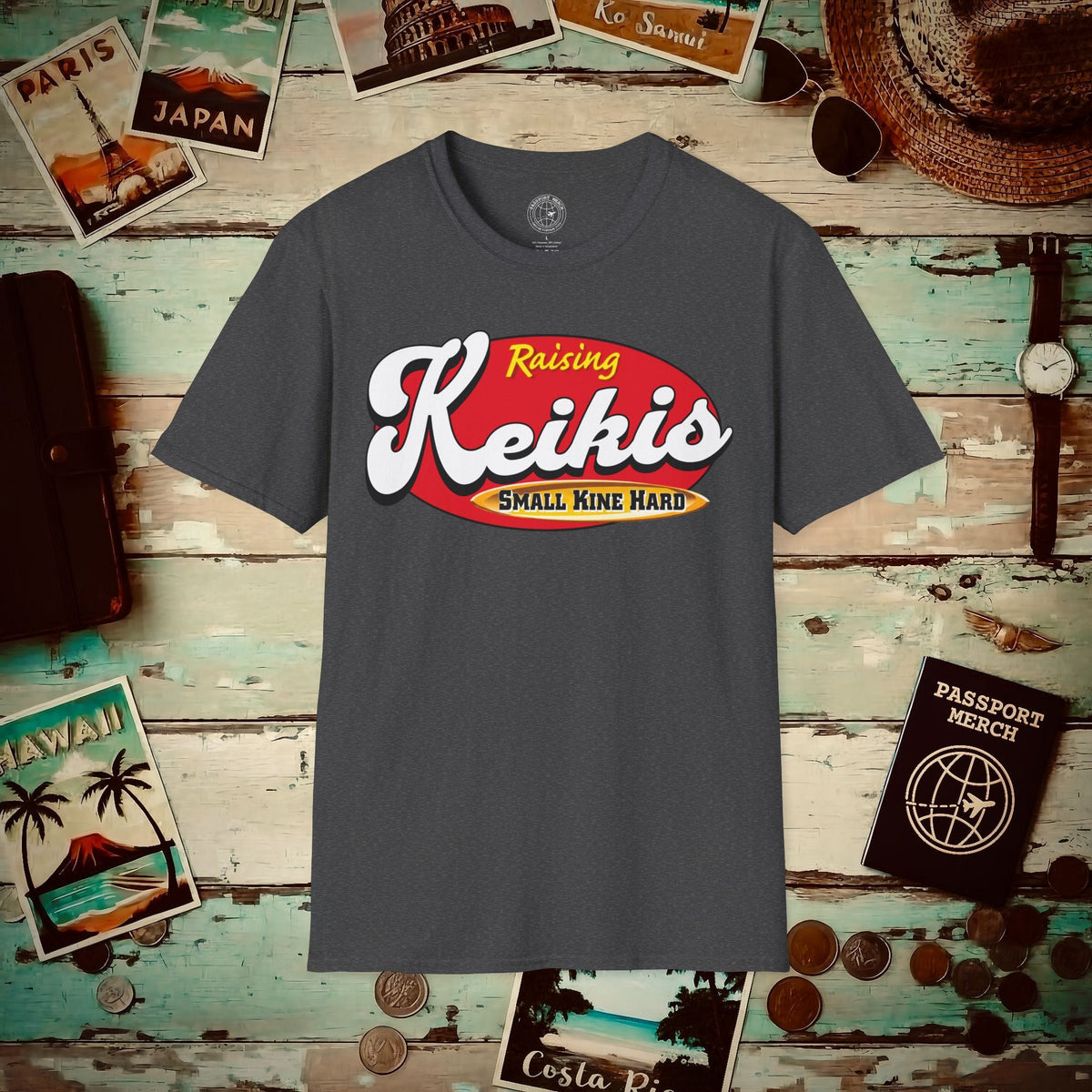 Raising Keikis, Hawaii T-Shirt Dark Heather / S
