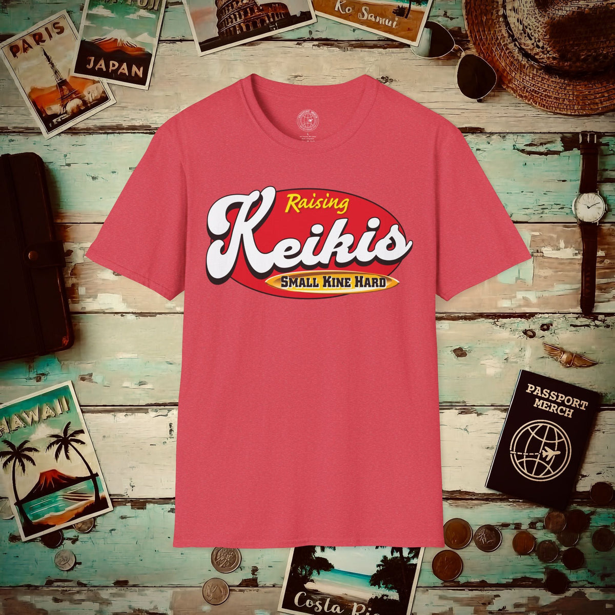Raising Keikis, Hawaii T-Shirt Heather Red / S