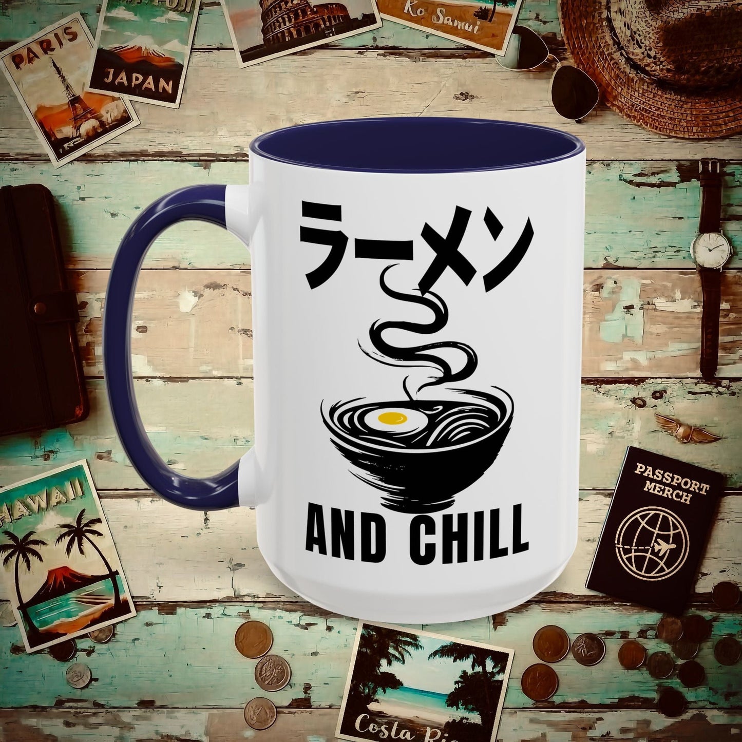 Ramen and Chill, Japan 15oz Mug Navy / 15oz