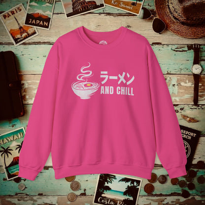 Ramen and Chill, Japan Crewneck Heliconia / S
