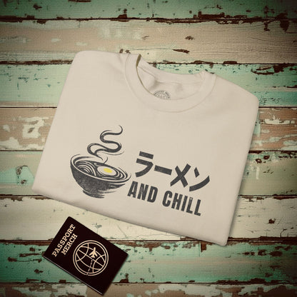 Ramen and Chill, Japan Crewneck Sand / S
