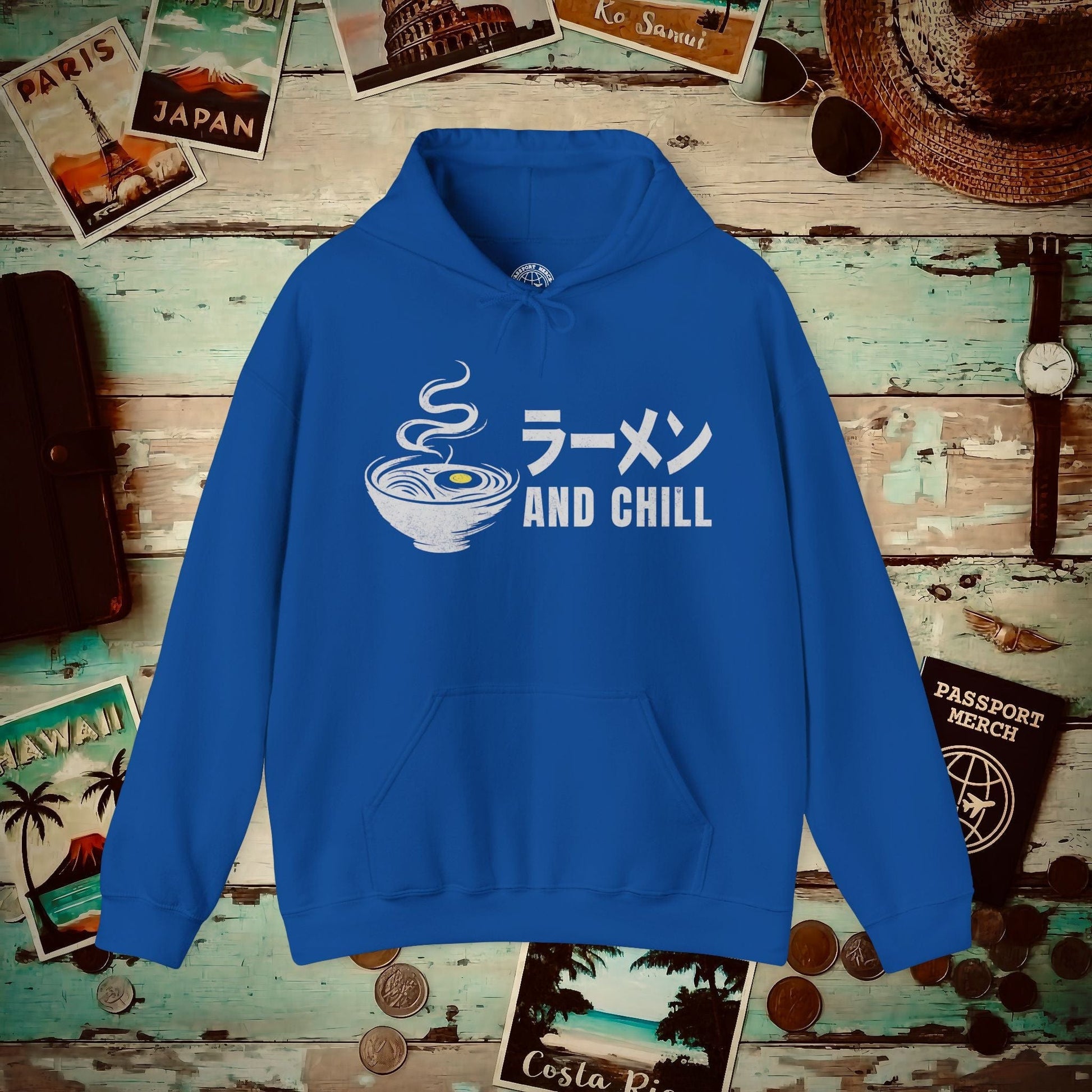 Ramen and Chill, Japan Hoodie Royal / S