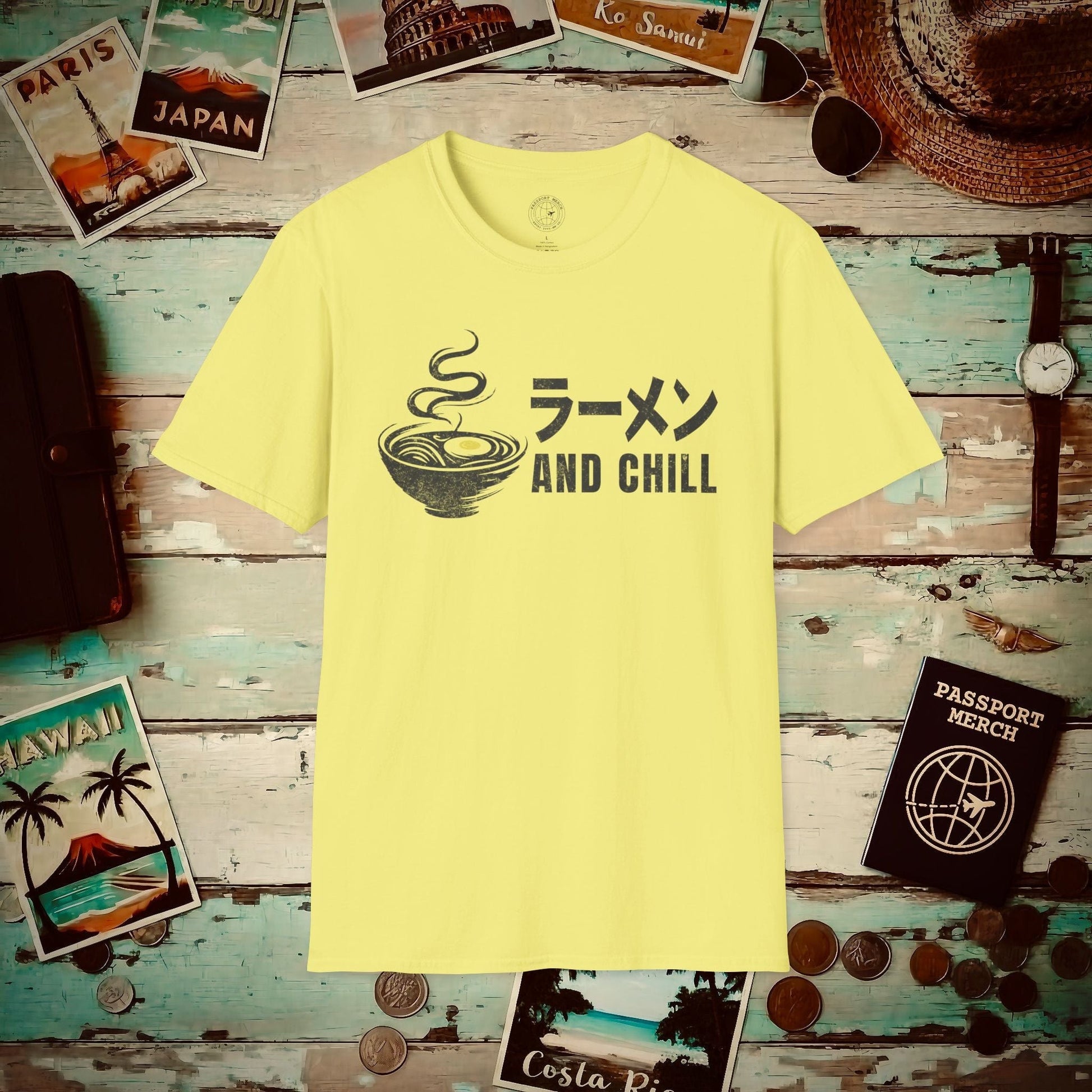 Ramen and Chill, Japan T-Shirt Cornsilk / S