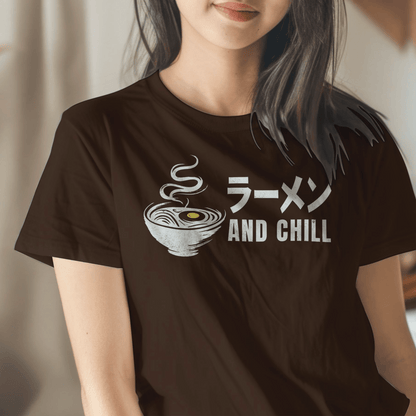 Ramen and Chill, Japan T-Shirt Dark Chocolate / S