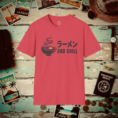 Ramen and Chill, Japan T-Shirt Heather Red / S