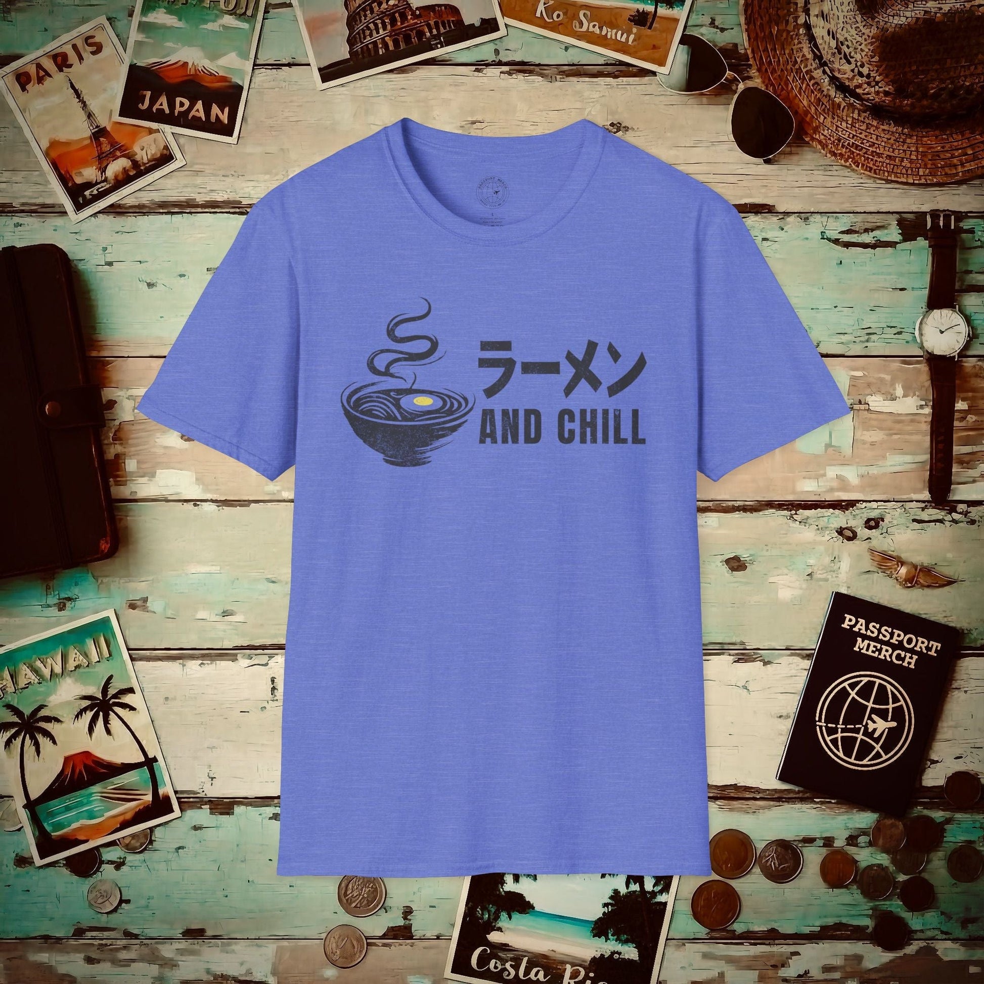 Ramen and Chill, Japan T-Shirt Heather Royal / S