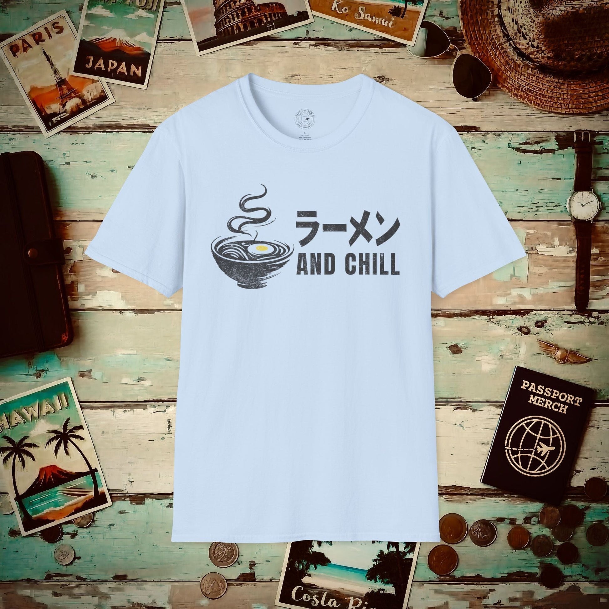 Ramen and Chill, Japan T-Shirt Light Blue / S
