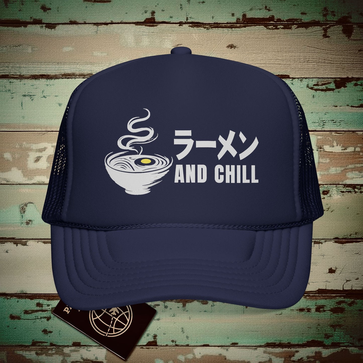Ramen and Chill, Japan Trucker Hat Dark Navy / One size