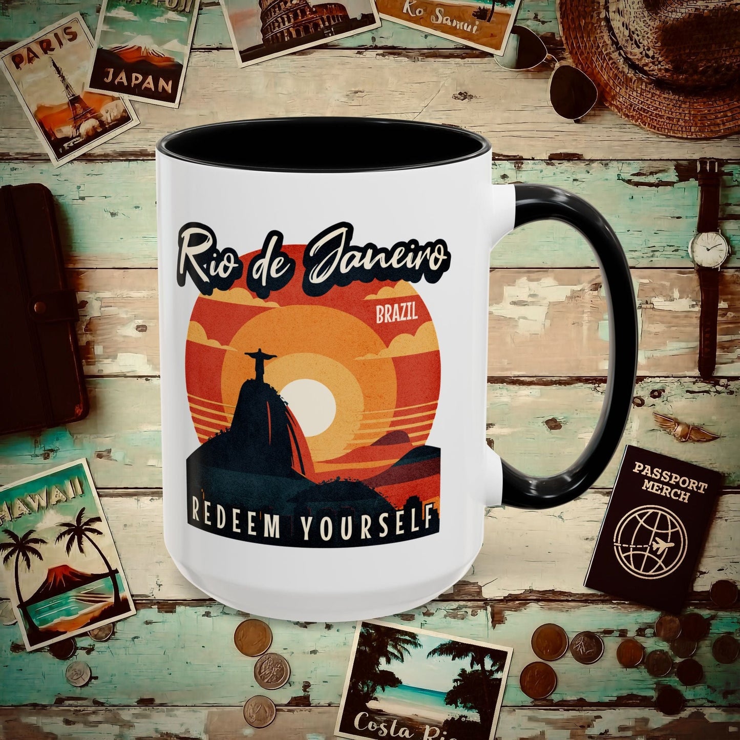 Redeem Yourself Rio de Janeiro Brazil 15oz Mug Black / 15oz