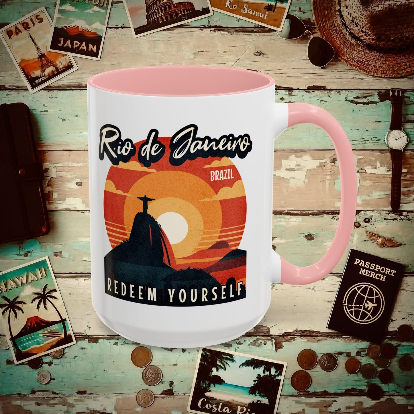 Redeem Yourself Rio de Janeiro Brazil 15oz Mug Pink / 15oz