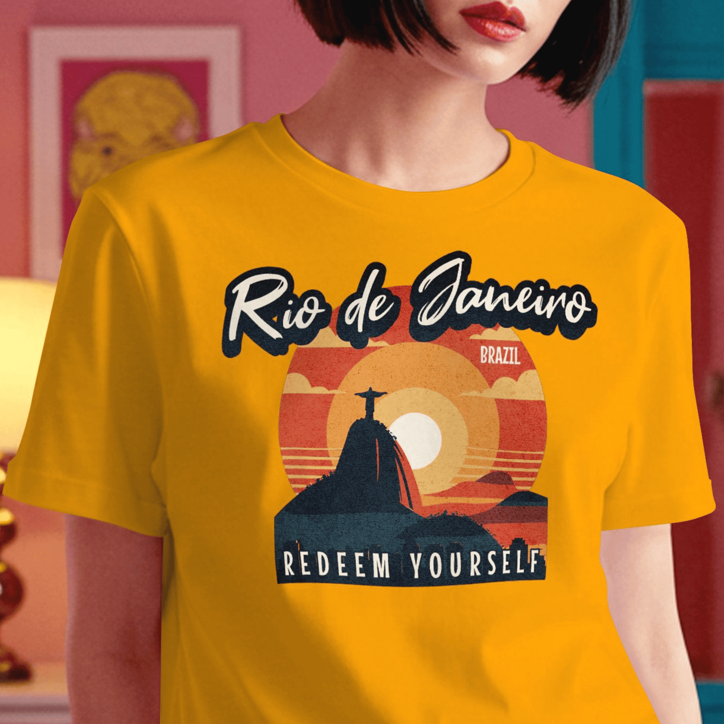 Redeem Yourself Rio de Janeiro Brazil T-Shirt Gold / S