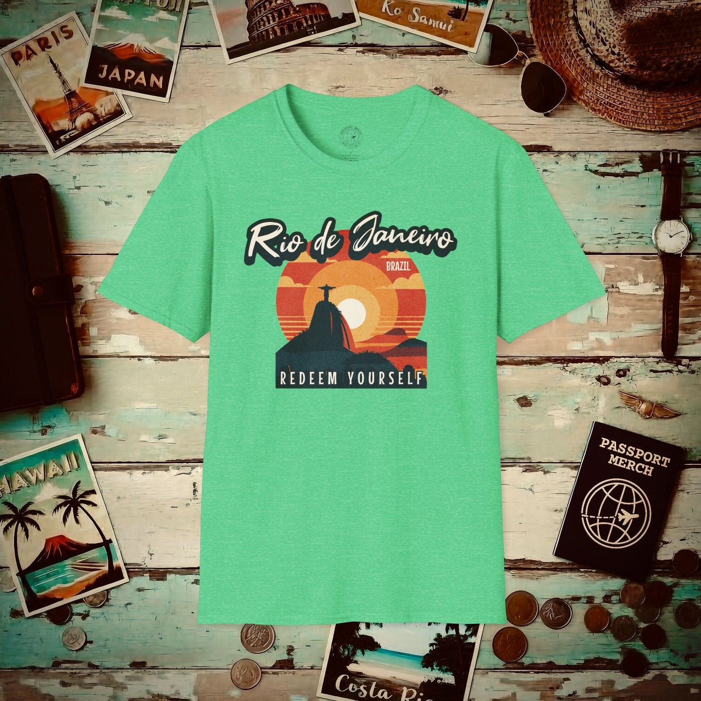 Redeem Yourself Rio de Janeiro Brazil T-Shirt Heather Irish Green / S