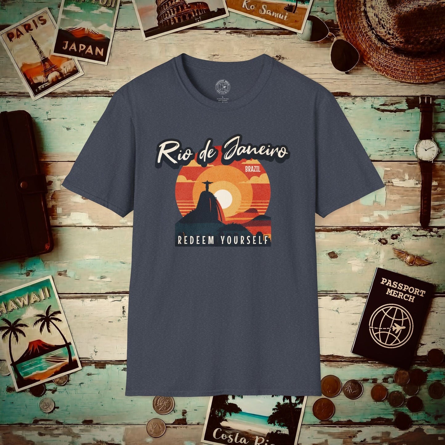 Redeem Yourself Rio de Janeiro Brazil T-Shirt Heather Navy / S