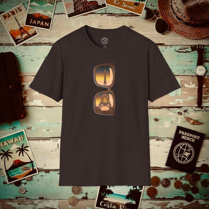 Reflections of the Eiffel Tower, Paris France T-Shirt Dark Chocolate / S